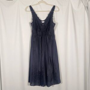 Vintage Shadowline Black Midi Nightgown